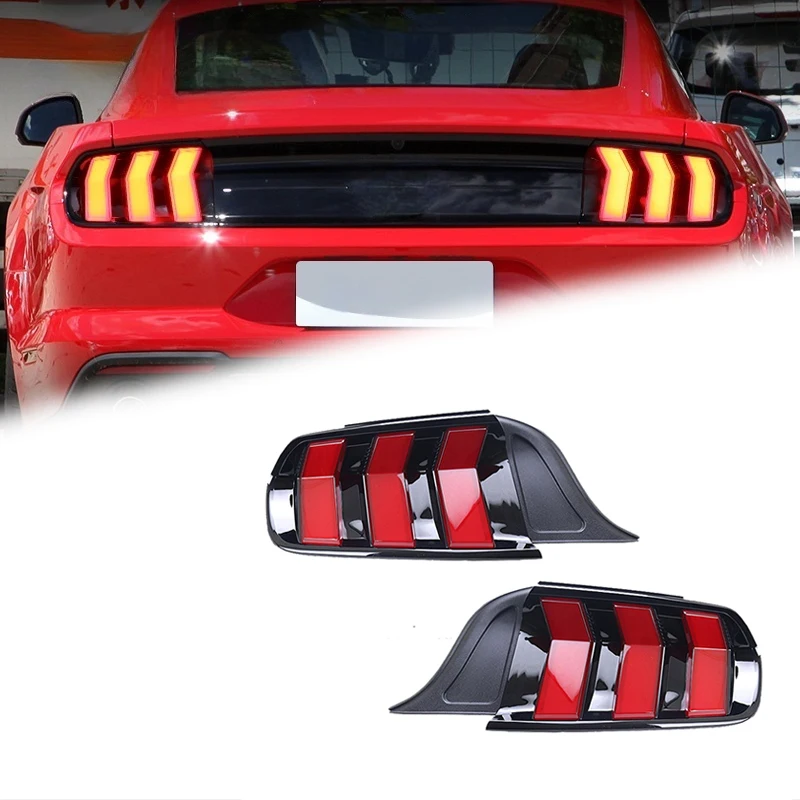 

Фонари FT для Mustang, задние фонари 2015-2021, светодиодные задние фонари Mustang, динамический указатель поворота, комплект задних фонарей для автомобиля