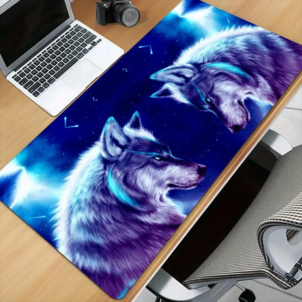 

Коврик для мыши с изображением фантазийного волка, настольный коврик с прошитыми краями, нескользящий прочный коврик для компьютерной мыши, игровые коврики Starry Wolf Tapis Sassis