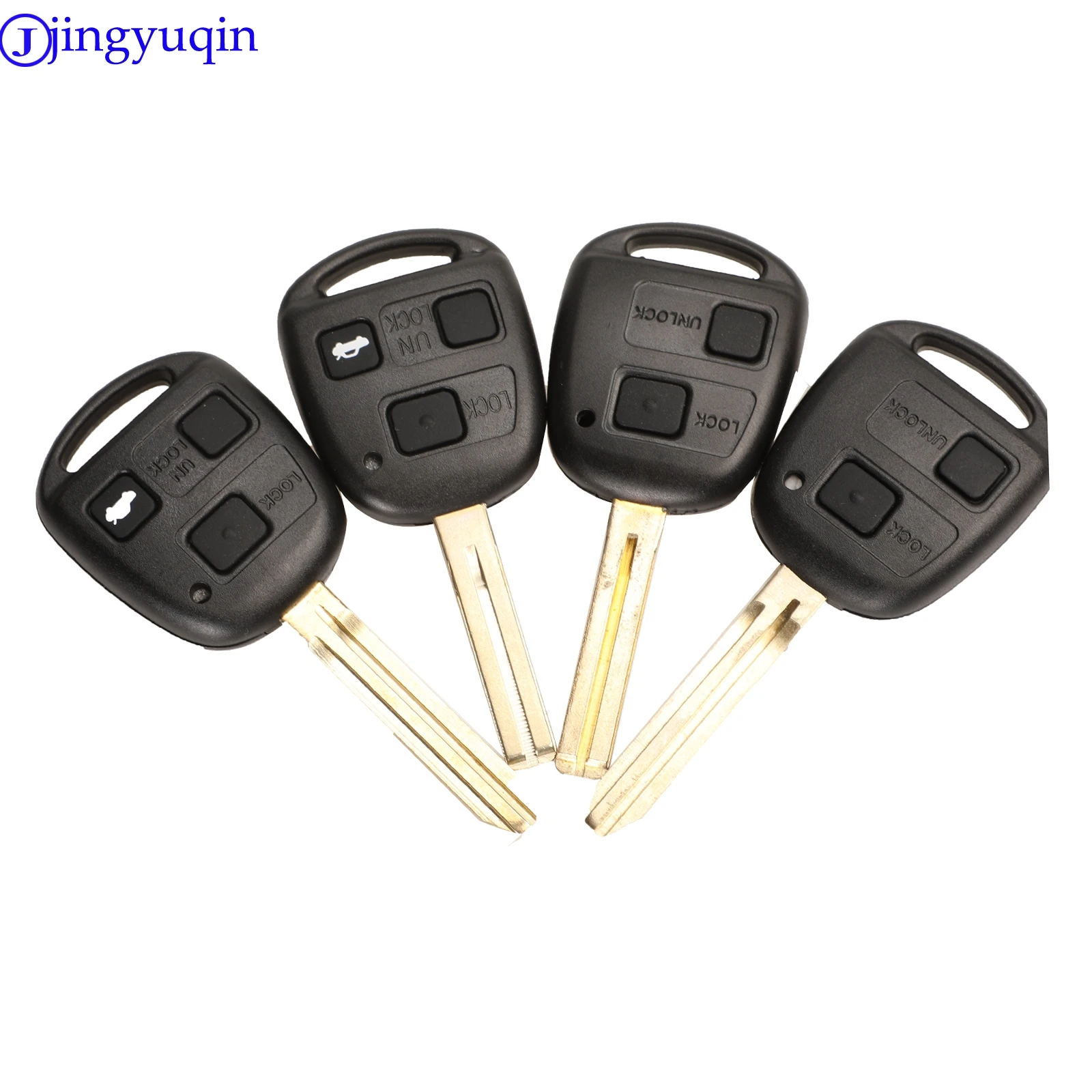 jingyuqin 10ps Toy43 Toy48 2/3 Buttons Car Key Case Cover Shell For Toyota Avensis Corolla For Lexus Rav4 With Rubber pad