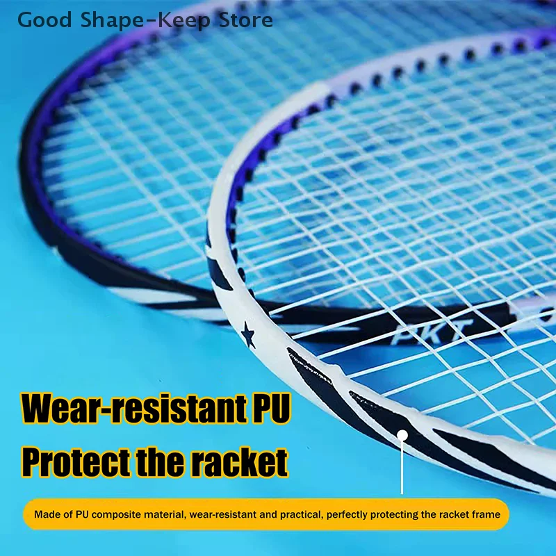 10 قطعة مضرب كرة الريشة مكافحة الطلاء قبالة ارتداء مقاومة الرياضة رئيس حافة حامي الشريط ذاتية اللصق شفافة عقال ملصق