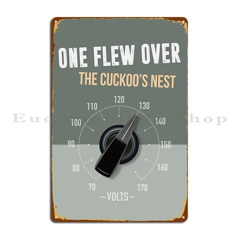 Один летел над гнездом Cuckoo S, плакат из альтернативного фильма, металлический плакат с напечатанным ржавым клубом, украшение клуба, жестяной плакат