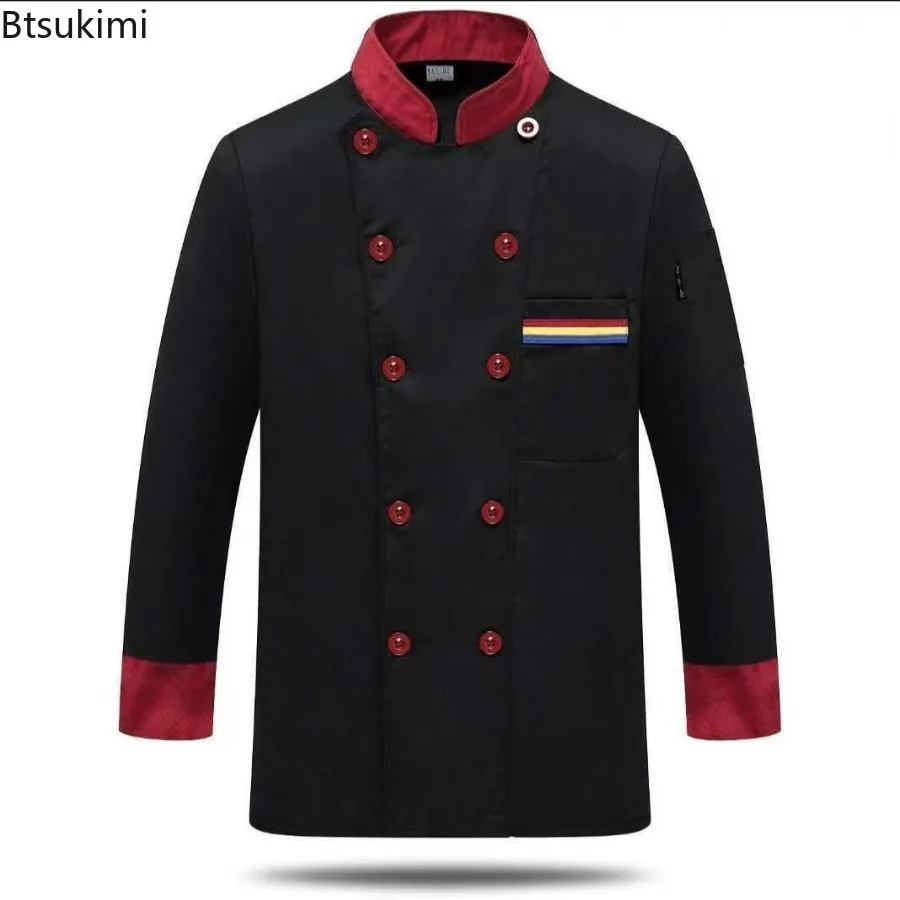 Kurtka kucharska 2025 Krótki rękaw Kurtka kucharska dla branży gastronomicznej Restauracja Szef kuchni Długi rękaw Płaszcz Odzież robocza hotelowa