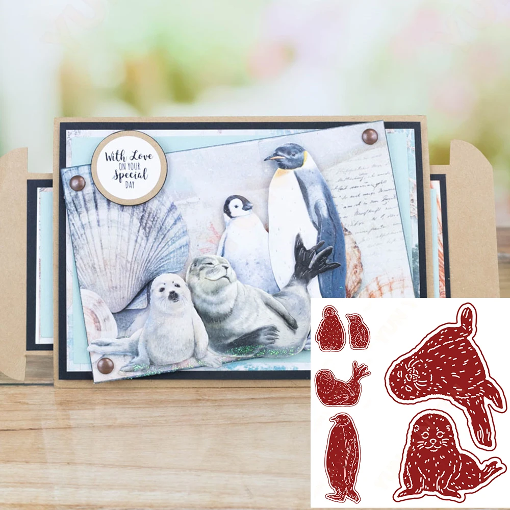 New Arrivals Two Red Robins Skipper Flip Finn Waddlesworth Die Metal Cutting Dies DIY Holiday Greeting Card Scrapbooking Make