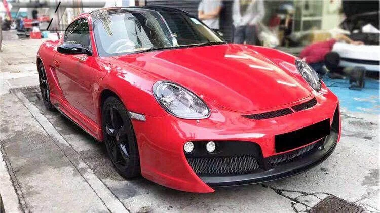 987 Techar Style fiberglass Body Kit Front Rear Bumper Side Skirts Spoiler Wing For Porsche Cayman Boxster 987