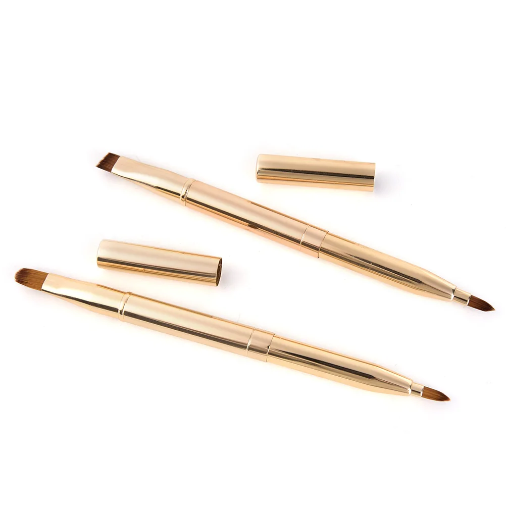 1pc Doppel-headed Pinsel Versenkbare Lippen Pinsel Eye Liner Lidschatten Augenbraue Lippenstift Pinsel Make-Up-Tools