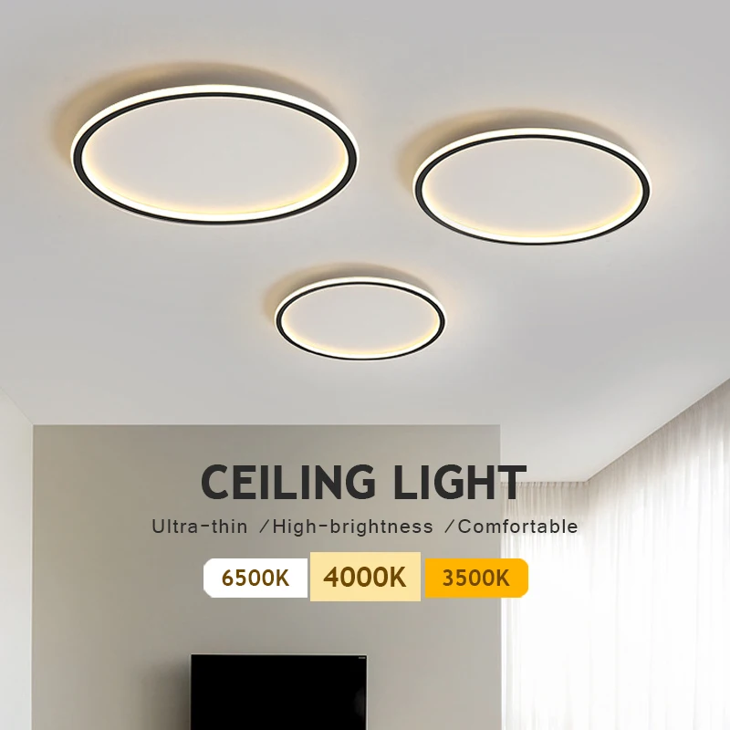 Large Size Led Ceiling Lamp Ultra Thin Round Panel Ceiling Lights 58W For Modern Living Room Bedroom Balcony Loft Ceiling Lamps