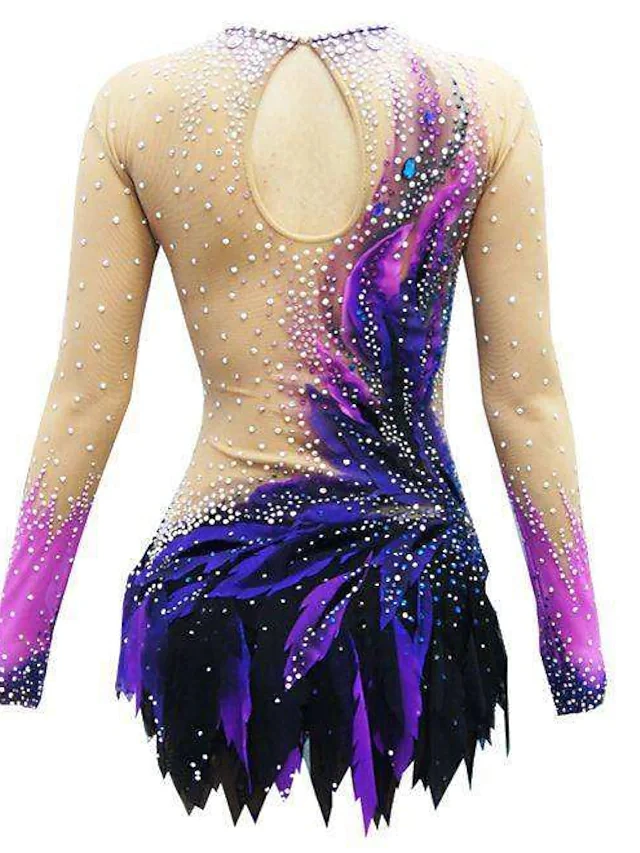 Purple Artistic Gymnastics Competition Gymnastics Leotard Kids Performances Leotards Custom Style and Size