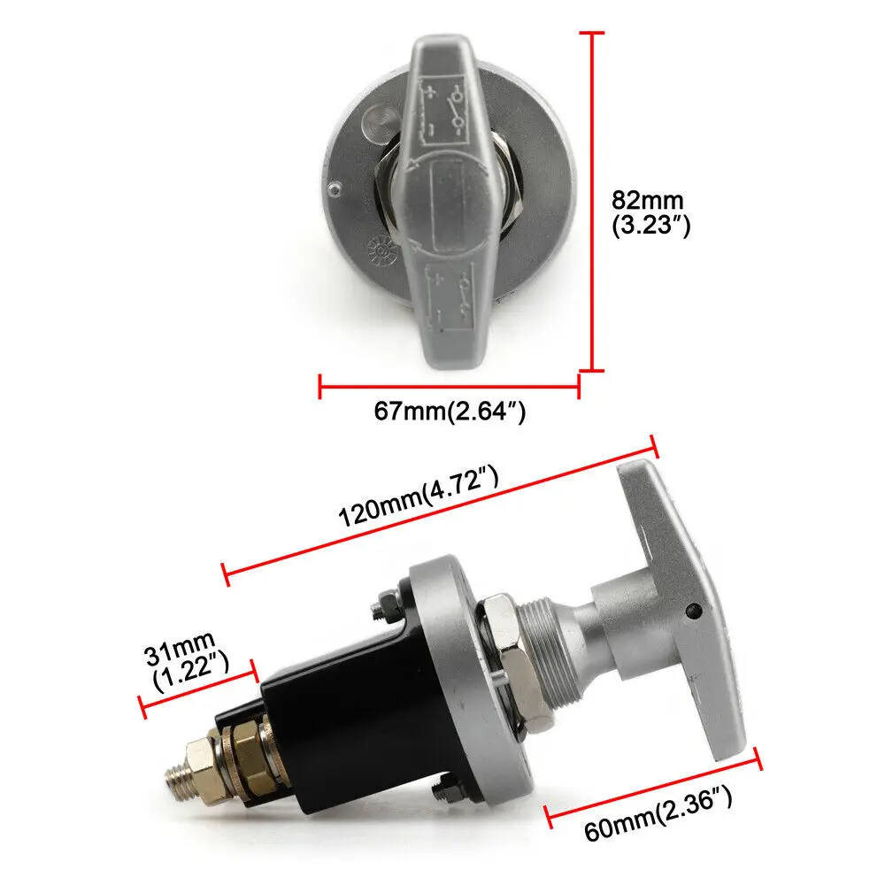 1500 암페어 헤비 듀티 배터리 킬 스위치, 러쉬 유지, 근육 자동차 배터리 아이솔레이터 분리기, 12-24V