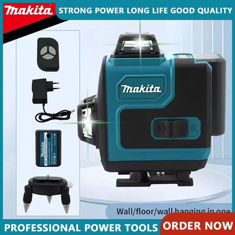 

Makita 16-линейный поперечный уровень 360 горизонтальный вертикальный высокоточный лазер зеленого света высокоточный настенный портативный инструмент