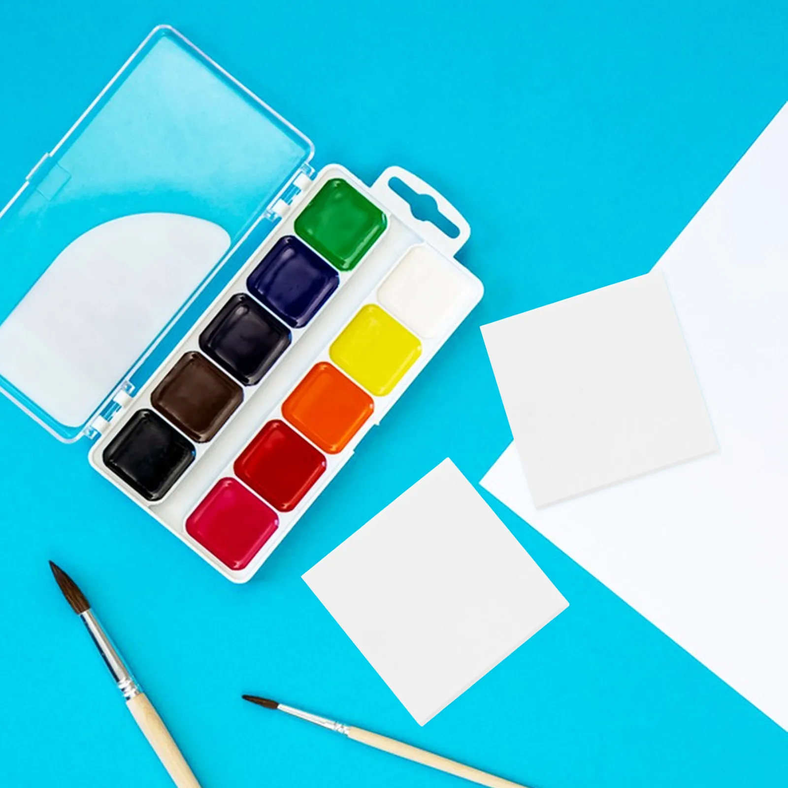 5Sets Double-Sided Mixing Palette Papers Waterproof Watercolour Paper for Outdoor Painting Quick Sketches Art Teaching
