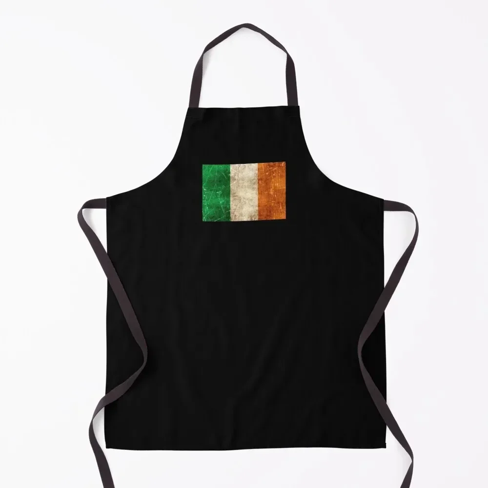 

Vintage Aged and Scratched Irish Flag Apron cleanings japanese style Kitchen Kawaii Accessories Apron