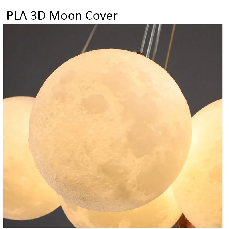 Imagem -06 - Modesto Teto Pendurado Lustre 3d Impressão Moon Lights Quarto das Crianças Quarto Cozinha Planeta Pequenas Lâmpadas Pingente Home Decor