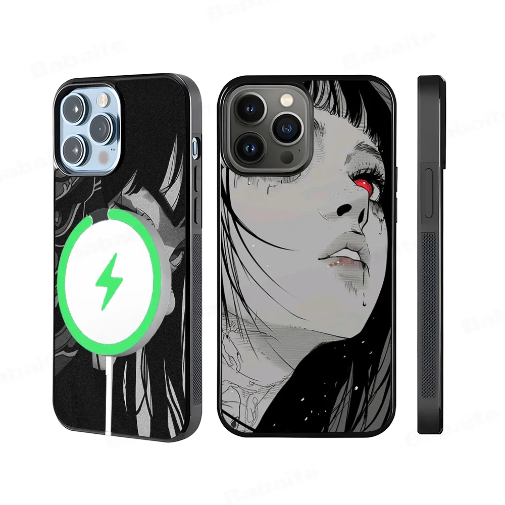 

Cute Girl Trend Anime Phone Case Magnetic Case For IPhone 16 14 13 12 11 15 Pro Max Plus For Magsafe Wireless Charge Cover