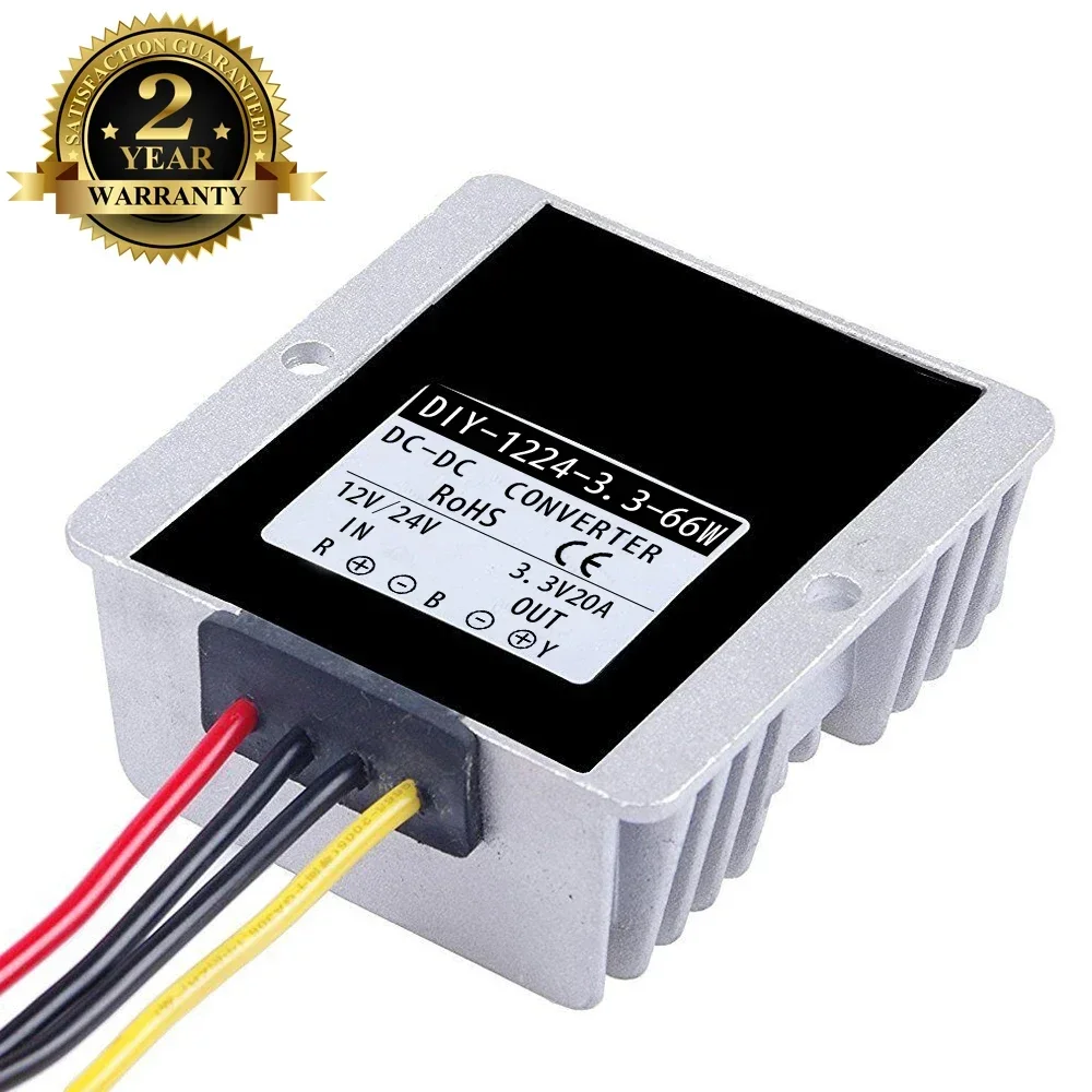 DC 12V 24V 36V (6V-40V) Step Down 3.3V 20A 66W DC Converter Buck Module Car Power Supply Adapter Voltage Regulator Waterproof