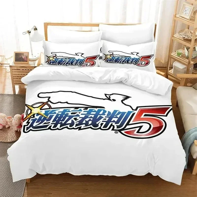 

Ace Attorney Anime 3D NEW Duvet Cover Pillowcase Bedding Set Adult Boy Girl Bedroom Decoration Children Single Double Large