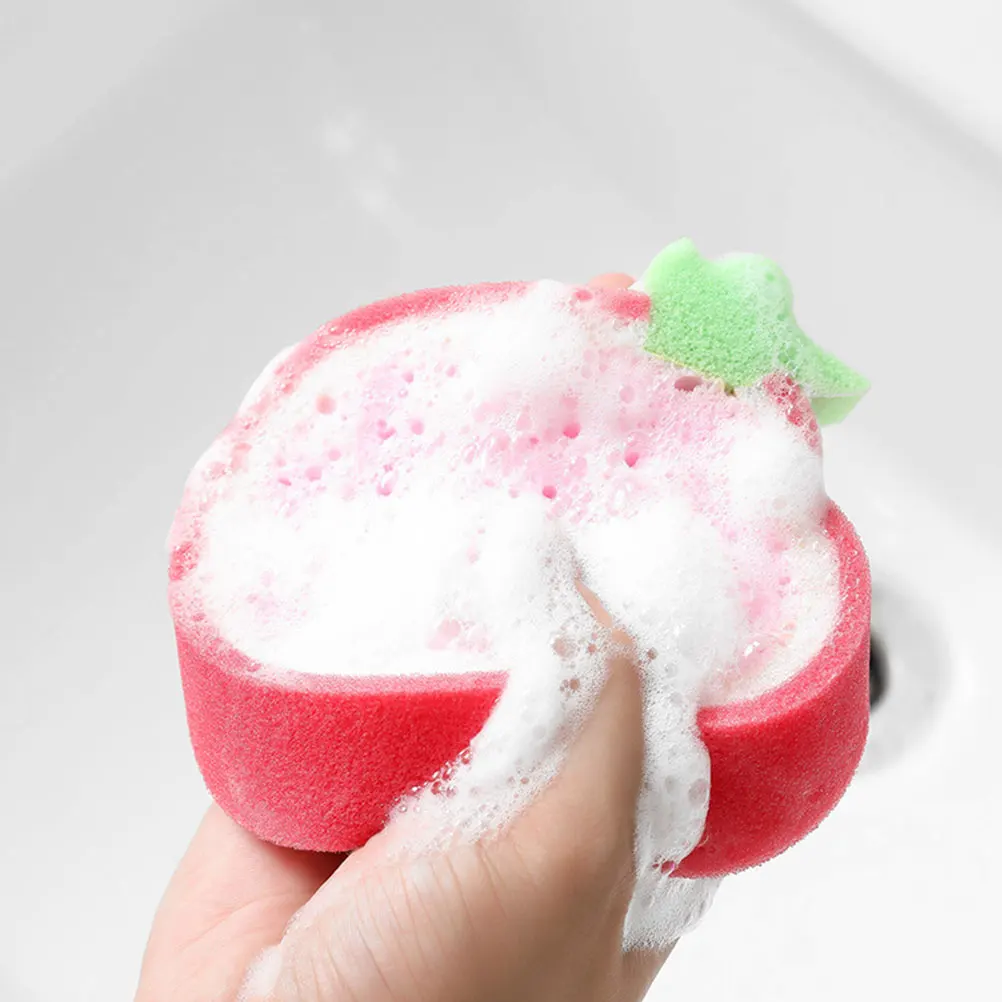 

8pcs Baby Bath Sponge Fruit Shape Shower Sponge For Newborn Toddler Kids Comfortable Cleaning Scrubber Compact Easy Storage Soft