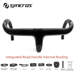 SYNCROS Road Handlebar T1000 Integrated Carbon Road Handlebar 28.6mm Internal Routing Black Matte Bike Accessories and Spacers