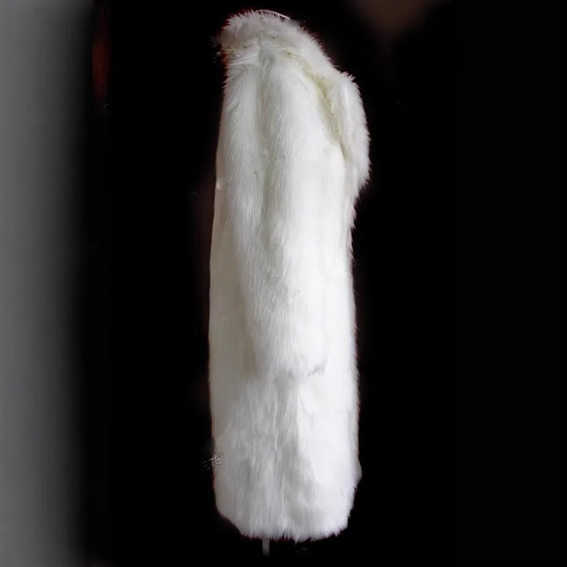 Luxury Brand Fluffy Faux Fox Fur Coat Long Trench Coat Women's Eco-friendly Fur Jacket Winter Warm Windproof Outerwear Coats