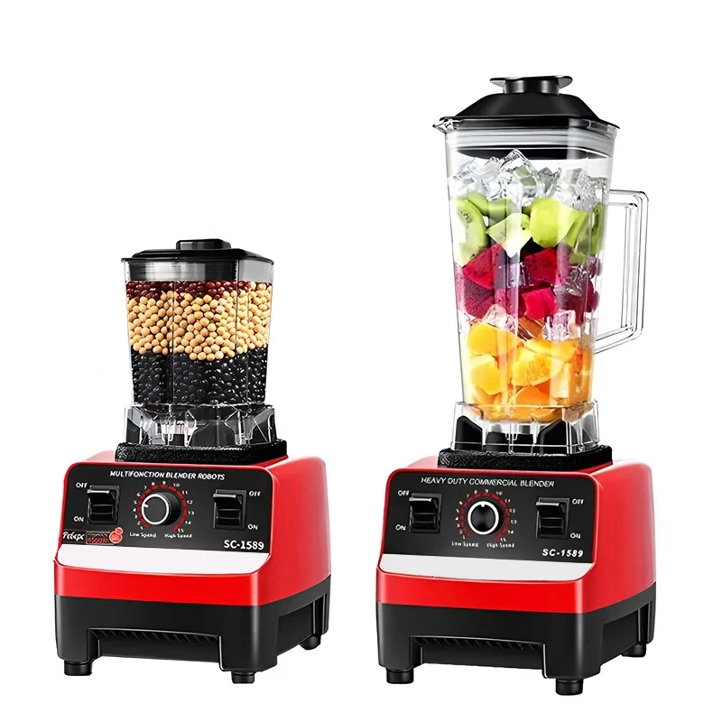 Frullatore professionale ad alta velocità da 2000 W, con motore 9525 potenziato, doppio contenitore, standard europeo, caraffa da 2 litri priva di BPA