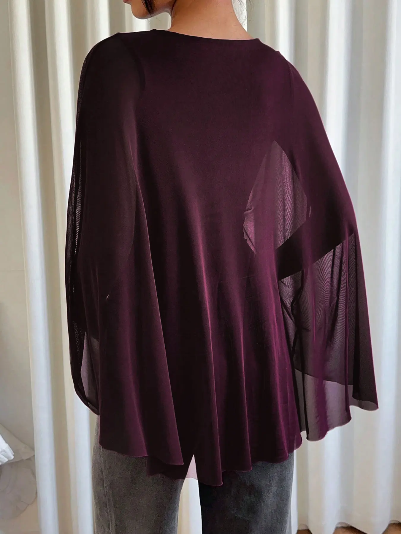 Modische, schmale, einzigartige Langarm-Bluse für Damen, elegantes Oberteil mit Rundhalsausschnitt, Damen-Oberteile, Camisas De Mujer, Blusen, Hemden – Detail 3