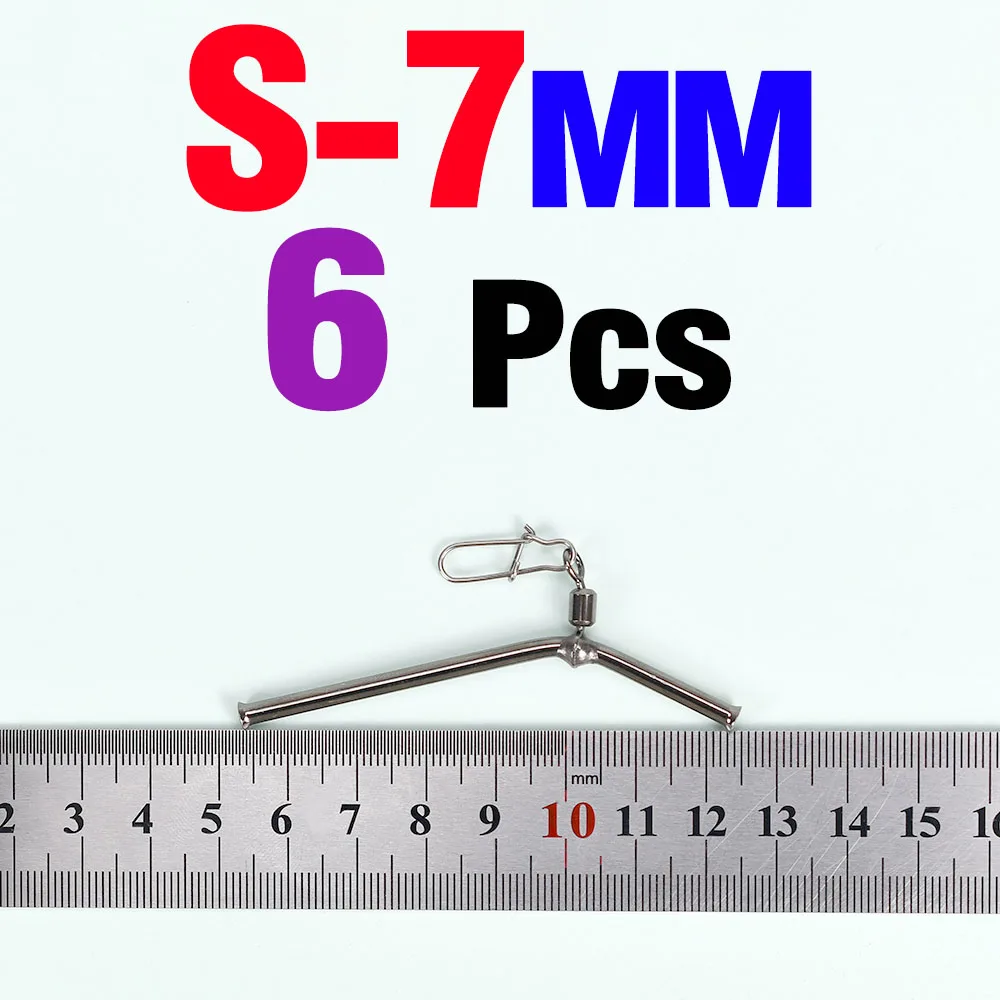 MNFT 6 Stücke 7 cm/9 cm/12 cm Kleines Messingrohr Angeln Balance Stecker Angelgerät Anti Tangle Booms Meeresangeln Zubehör