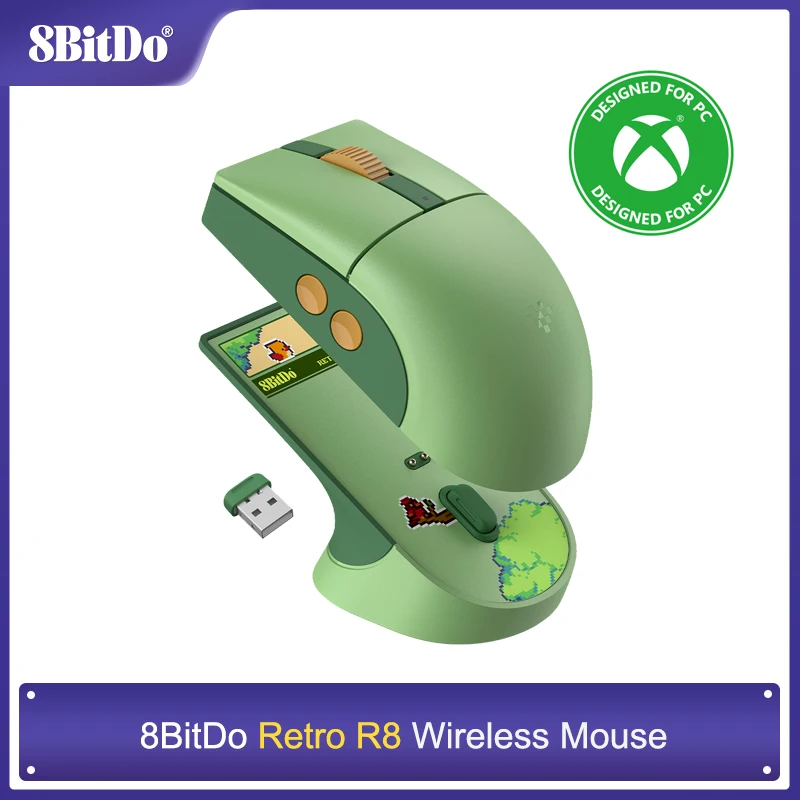 souris-8bitdo-retro-r8-forest-wonder-avec-capteur-optique-paw-3395-dpi-26k-souris-sans-fil-4k-polling-avec-station-de-charge