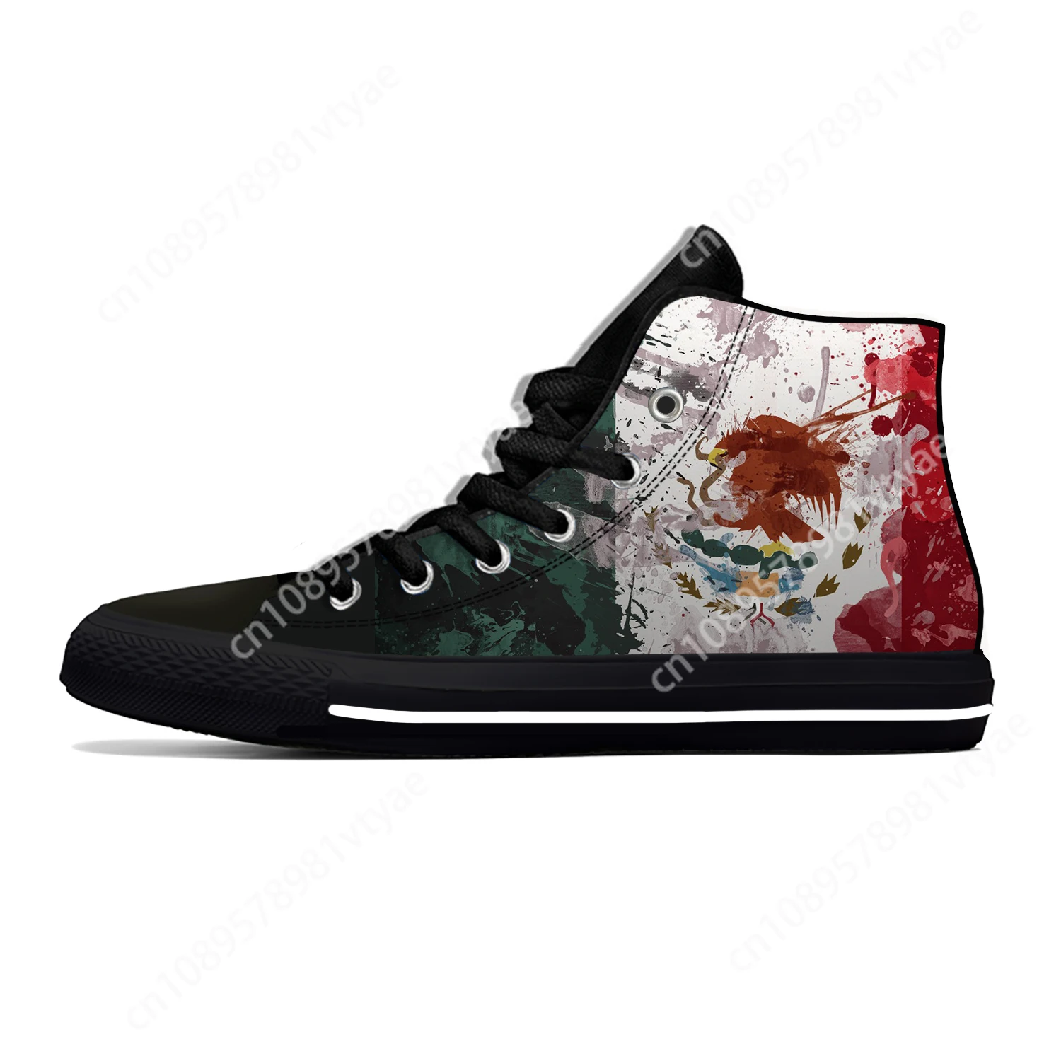 Mexico Mexican Flag Patriotic Pride Fashion Funny Casual Cloth Shoes High Top Lightweight Breathable 3D Print Men Women Sneakers