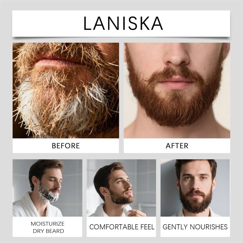 Beard Cream With Shea-Butter-Cocoa For Men Growth And Softener Relieves Itchiness And Beardruff Beard Wax For Styling And Taming