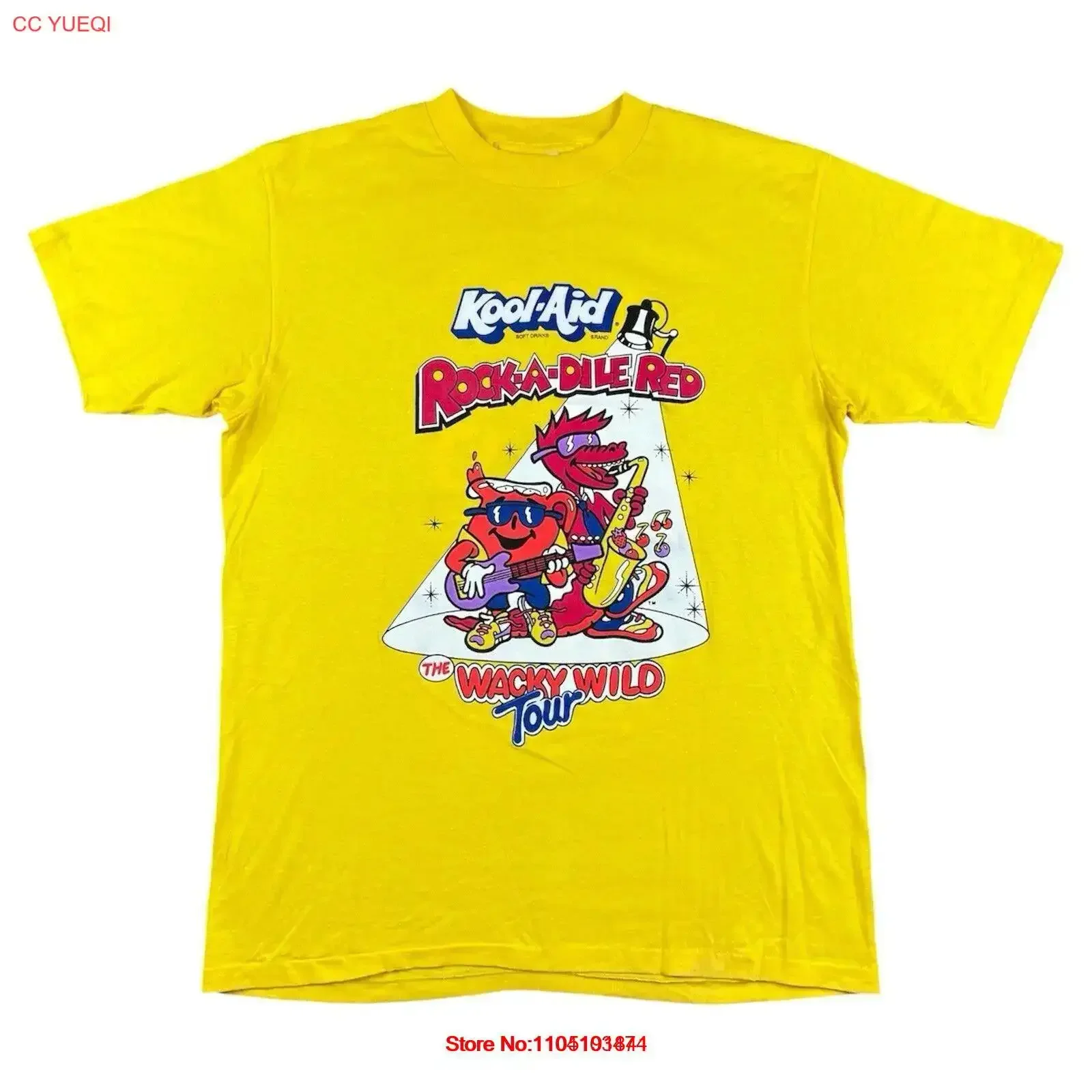 

Vintage 90s Kool Aid T Shirt Adult XL Rockadile Red Wacky Wild Tour Yellow vintage Washed streetwear Stylish Slightly
