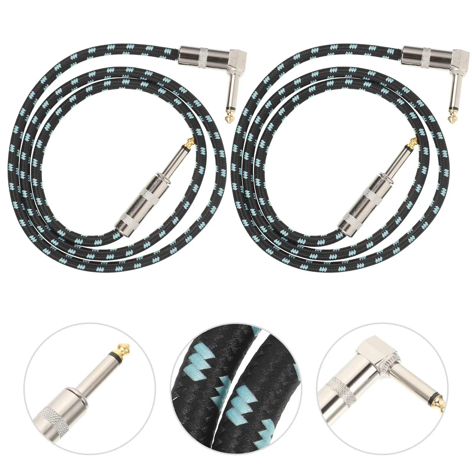 

2Pcs 6.5mm Stereo Audio Cable for Guitar Electric Bass Keyboard Speaker Professional Instrument Connection Supply Long-Lasting
