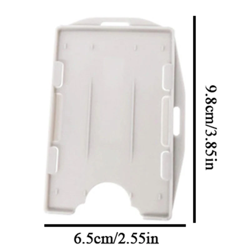 Practical Hard PLastic Badge Work ID Card Holder Protector Cover Case Double Sided ID Card Transparent White Box Card Holder