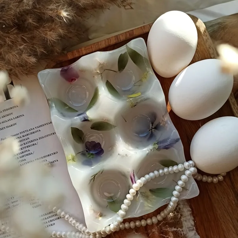 DIY 6-Compartment Egg Holder Tray Epoxy Resin Molds Egg Storage Rack Silicone Mold Egg Holes Holder Container Mould Home
