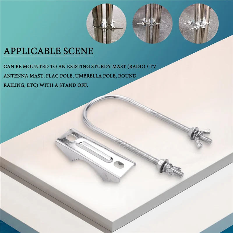 素晴らしい！ ダブルアンテナマストクランプ V ジョーブロック U ボルト付き高耐久防錆マスト対マストマウントブラケットキットテレビ、CB、ハム用