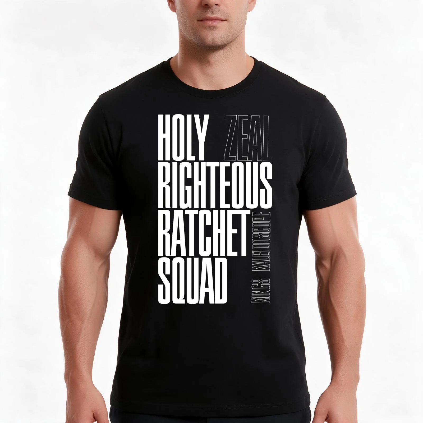 HOLY RIGHTEOUS RATCHET SQUAD - Zeal - Kings Kaleidoscope T-Shirt, Summer Casual Cotton Tee, Oversized Streetwear Tops