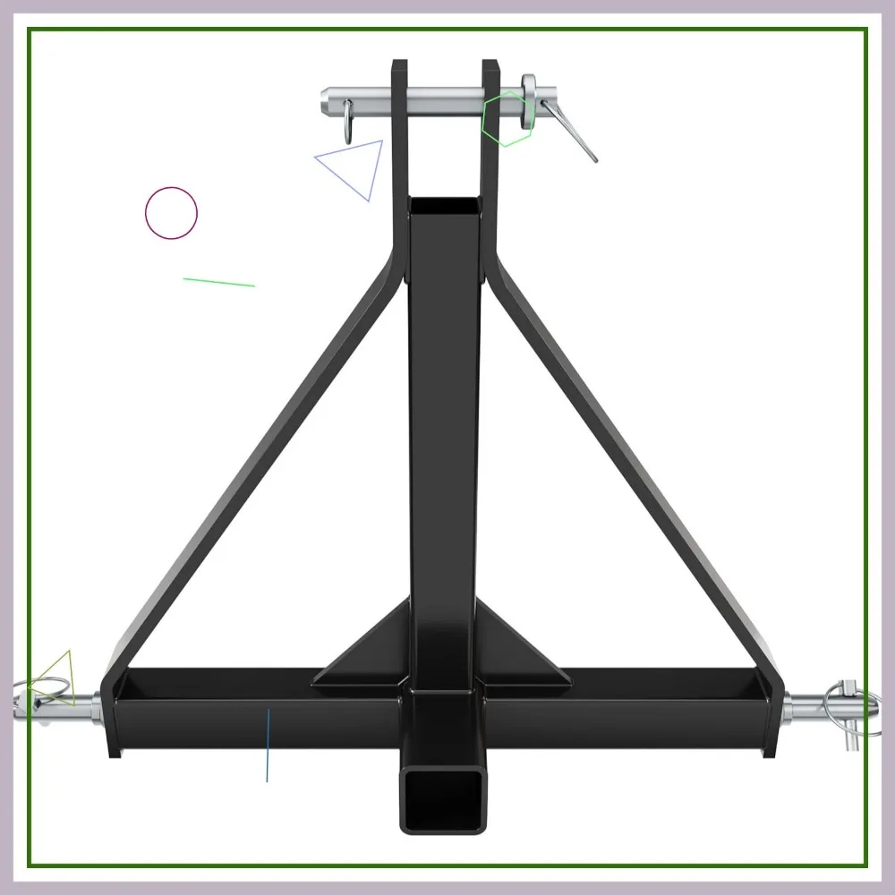 

3-Point Tractor Trailer Hitch Adapter - Heavy Duty Category 1, Fits 2" Receiver, Easy Installation
