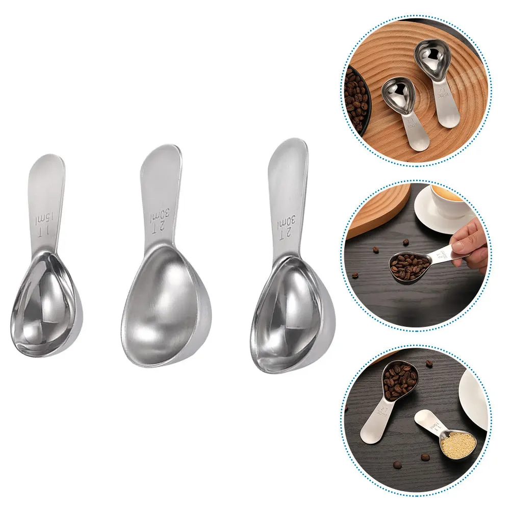 

3Pcs Stainless Steel Measuring Spoons Metal Engraved Scale for Kitchen Baking Cooking Seasoning Ingredients