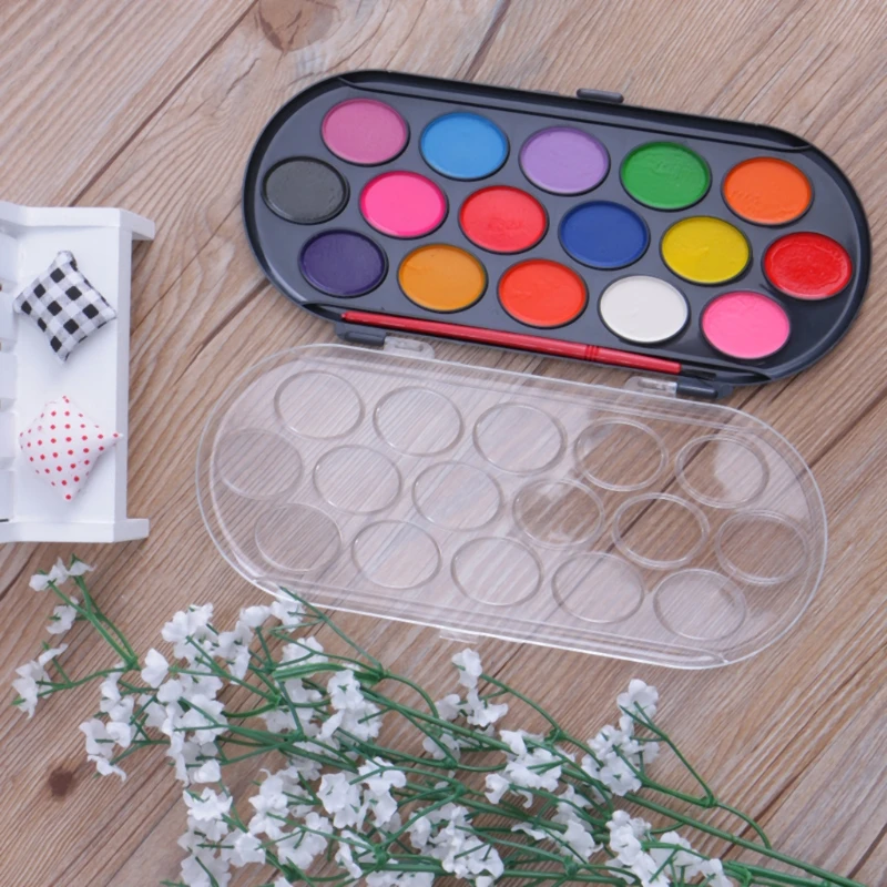 16Pcs Watercolor Brush Set Painting Tray Craft Drawing Art Mini Kid Gift