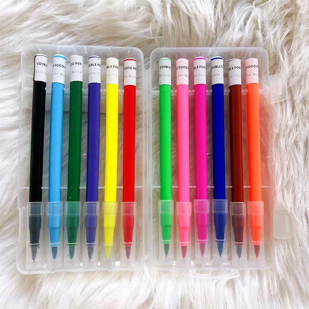 Food Markers Coloring Pen Widely Used Marker Pen Safe Ingredients Pointed Design Paint Pen Kitchen Tools Pigment Pen Odorless