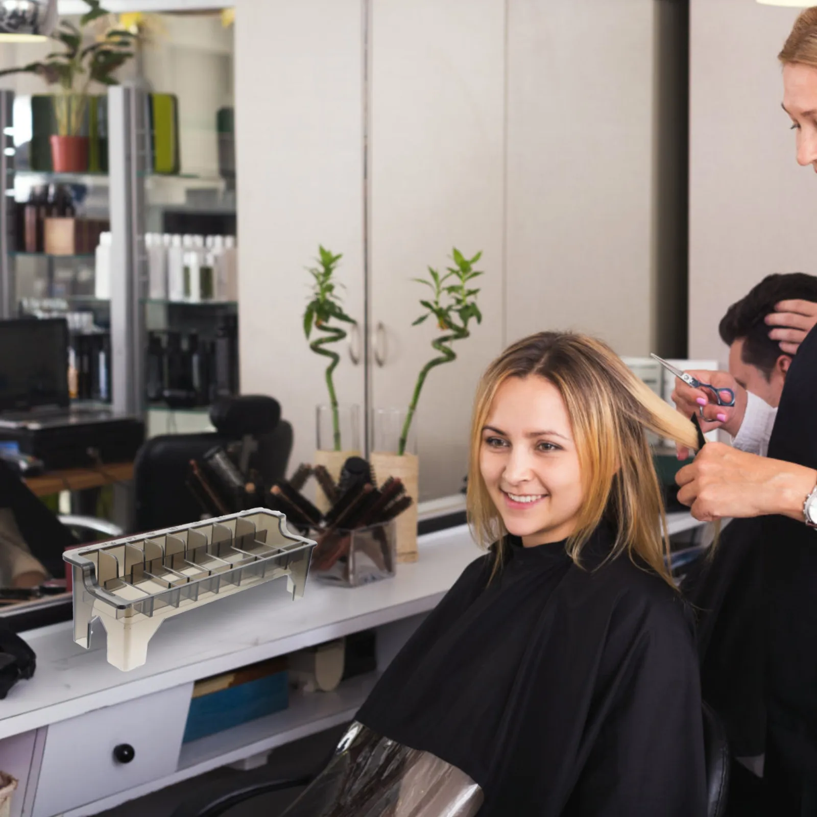 

1Pcs Black Transparent Hairdressing Tool Box Hair Clipper Comb Storage Organizer Multipurpose Case Stable Sturdy Holder