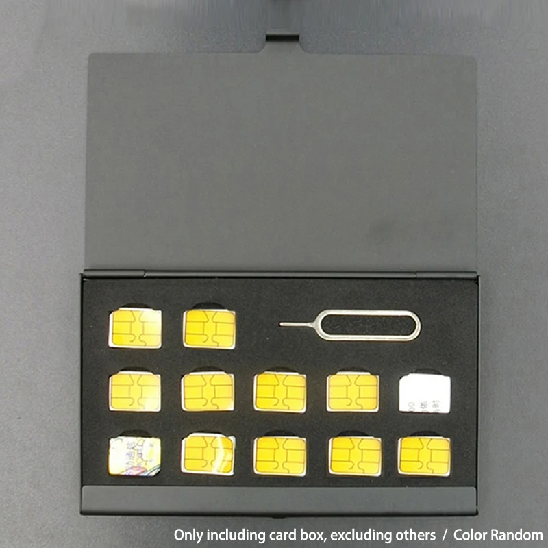 

1Pc 12-Slots-NANO+1-Slot-Card-Pin Aluminum Portable SIM Micro Pin SIM Card Nano Memory Card Storage Box Case Protector Holder‘