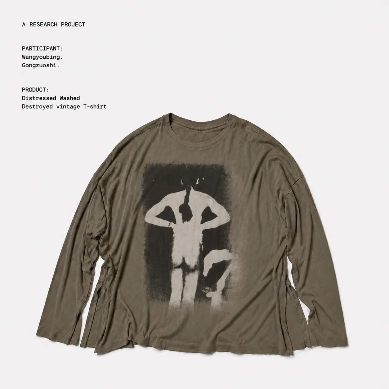 Dark Apocalyptic Vintage Washed Long Sleeve T-Shirt Early Autumn Top Loose Fit Cotton Youth Fashion Shoulder Drop round Neck