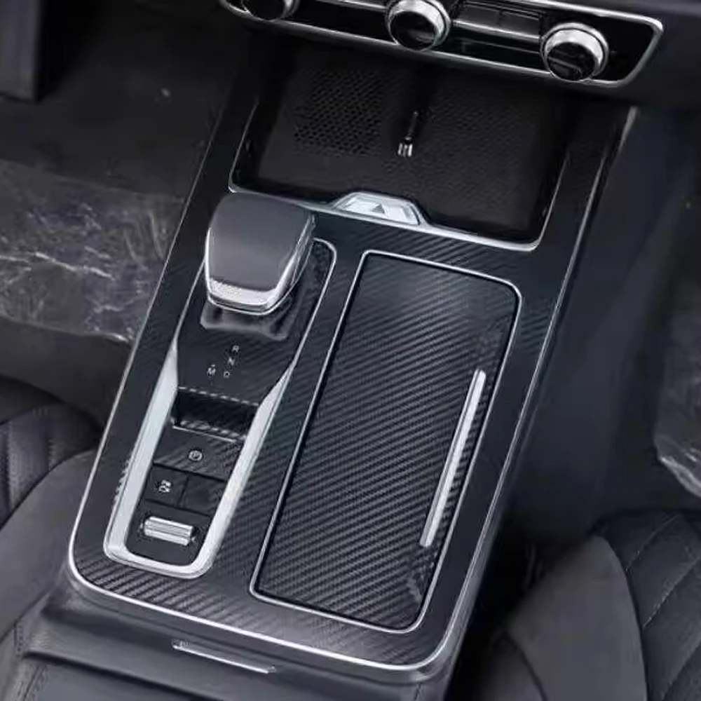 For Hongqi HS5 2023-2025 Facelift Interior Central Control Panel Door Handle Carbon Fiber Stickers Decals Car Styling Accessorie