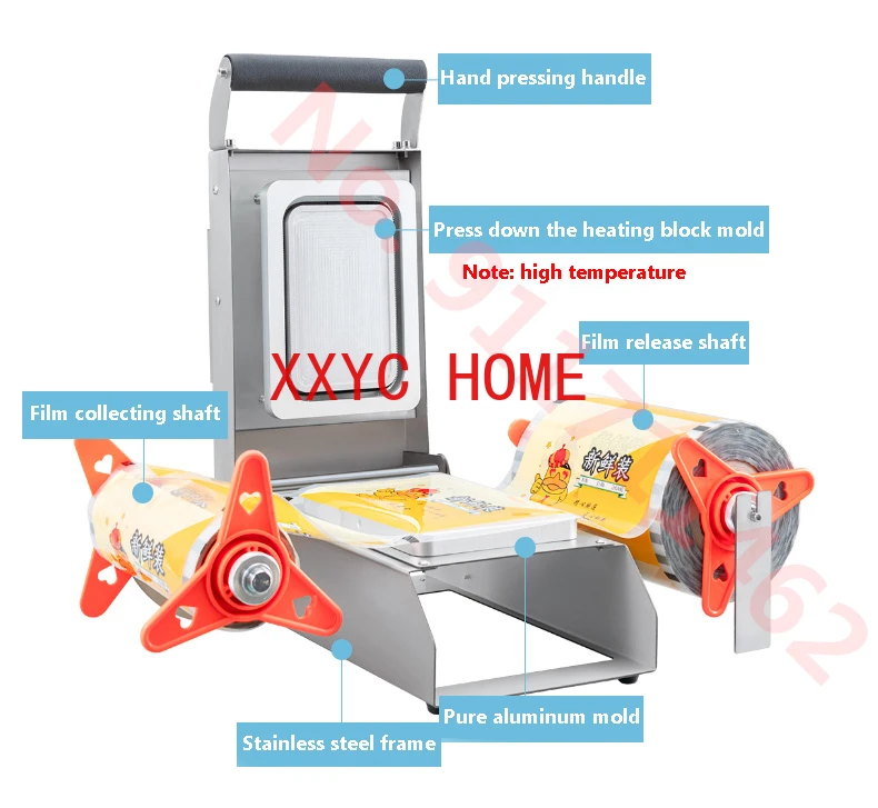 Manual Sealer  Packaging machine Plastic Food Container Sealing Packing Machine 220V