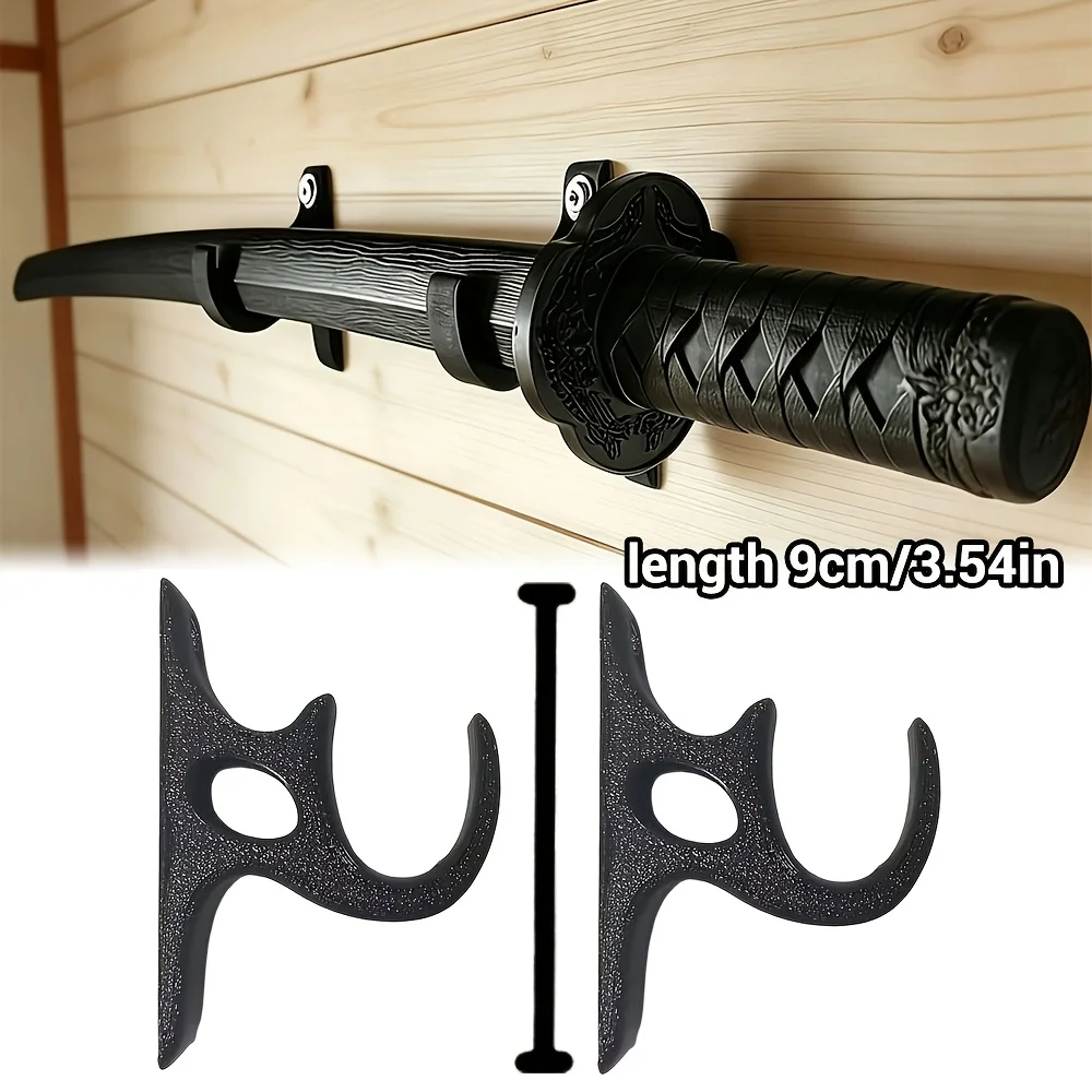 2Pcs 3D Printed Wall Mount Sword Hook Multi Purpose Display Holder Wall Hanging Rack For Blade Katana Tool Decor Storage