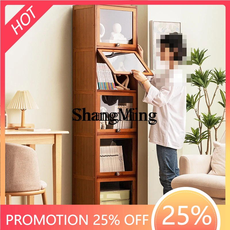 

SM household locker dust grid simple floor solid wood vertical cabinet combination narrow strip cabinet door