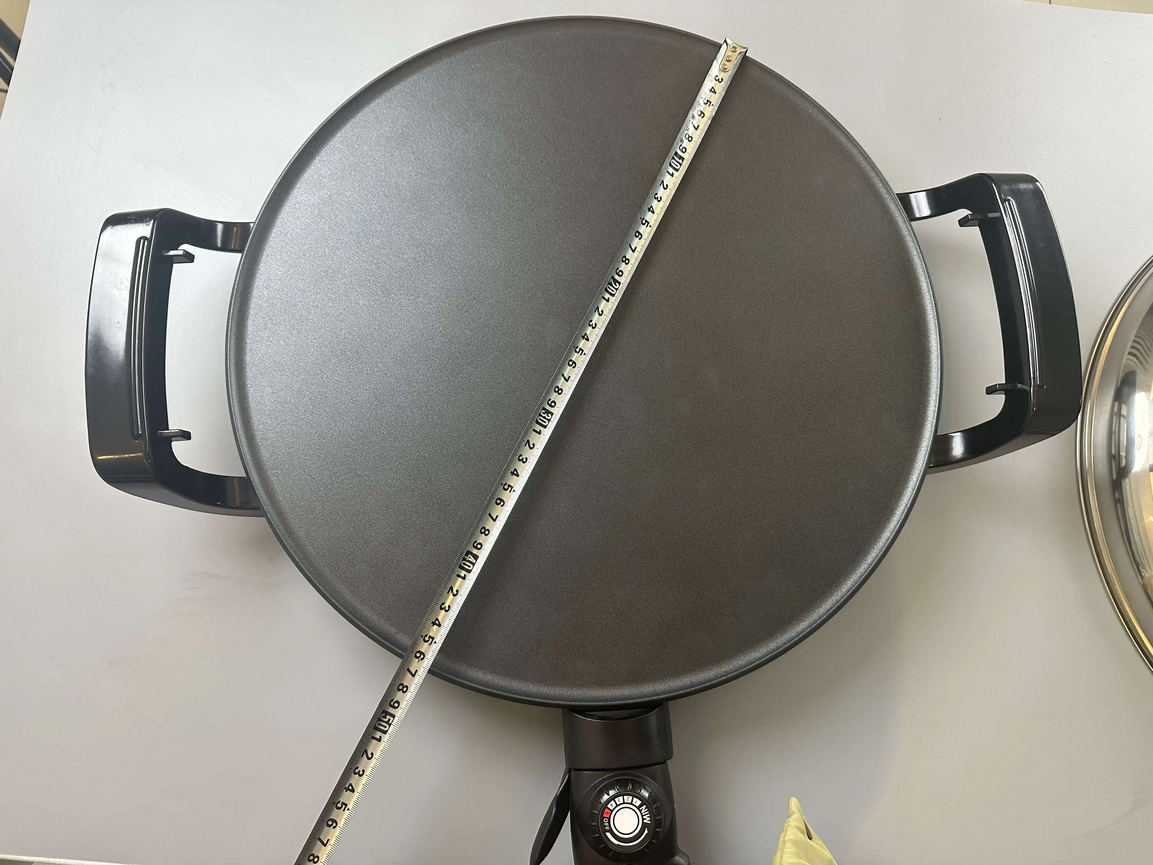 1 قطعة 47 سنتيمتر Mogogo مقلاة كهربائية المحمولة موقد كهربائي للبيتزا فلاتبريد بيتا التورتيلا موغوغو ميتاد الاثيوبية مع غطاء #2