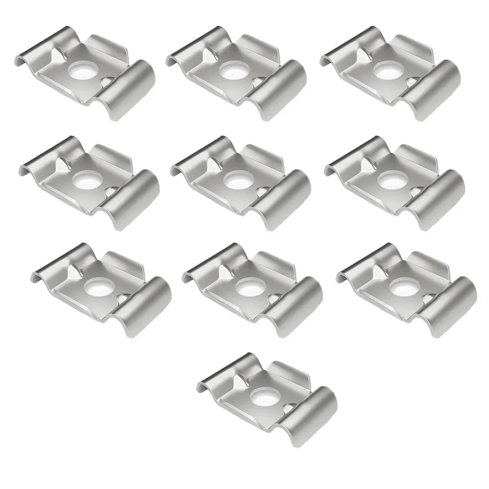 Double Pole Fence Clamp Kit Clamp Set Pole Pad Fixing Part Silver Double Pole Fence Bracket Reinforced Beads Design