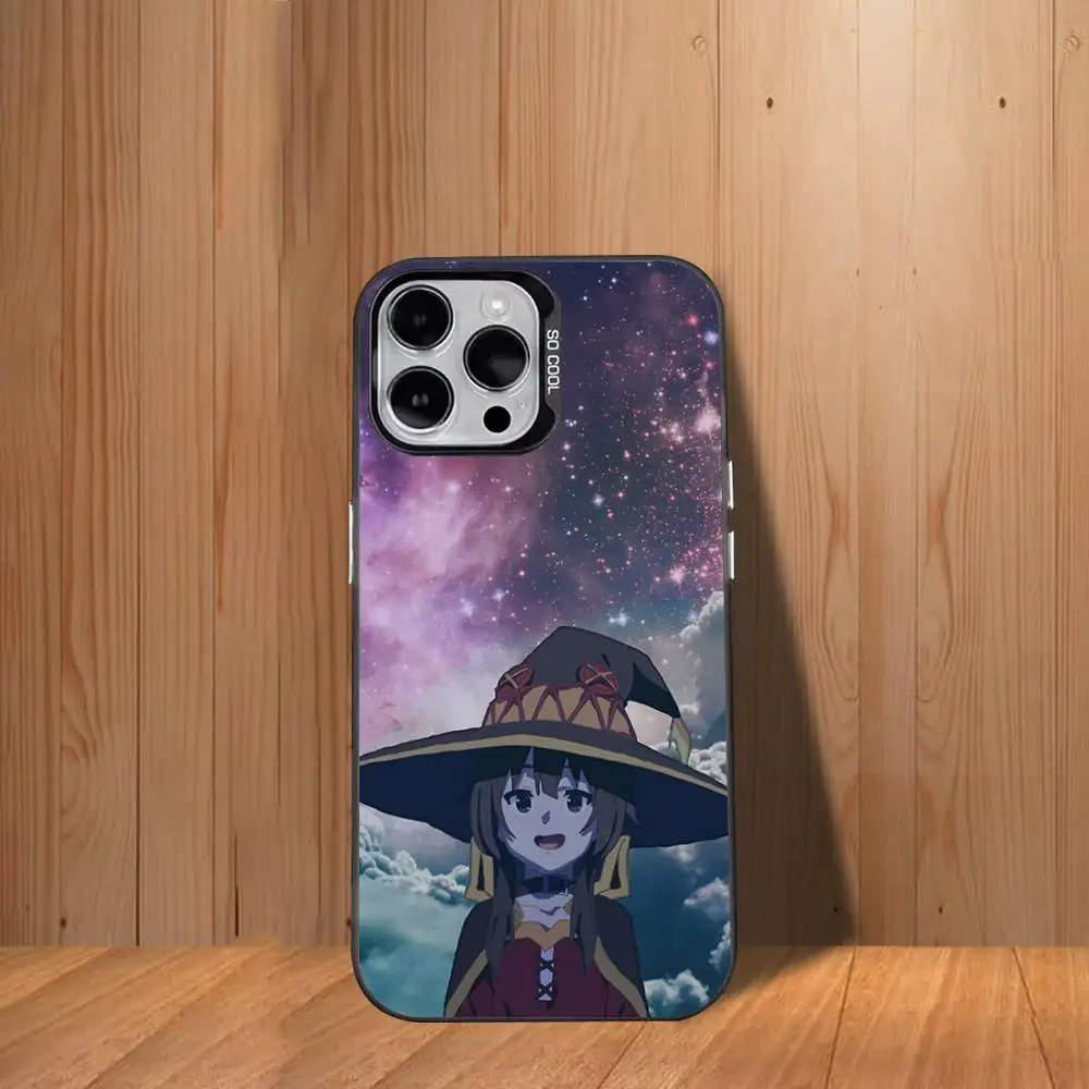 Чехол для телефона M-Megumin K-KonoSuba для iPhone 17,16,15,14,13,12,11, Mini,Pro,SE,MAX, белый матовый противоударный чехол