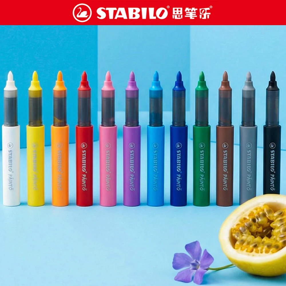 12/24/48Colors/Set Stabilo Color Markers Washable Painting Brush Direct Liquid Acrylic Mini Marker Soft Head School Supplies