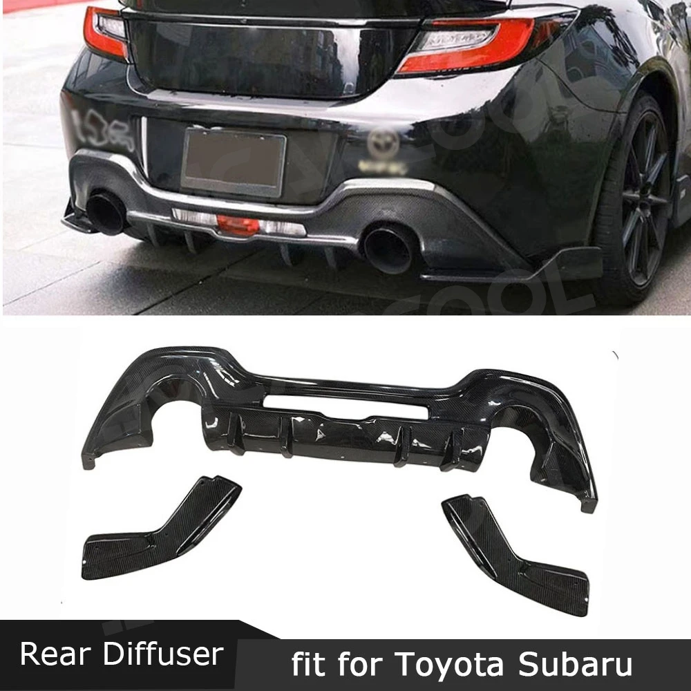 

For Toyota GR86 Subaru BRZ 2022 2023 Carbon Fiber Car Rear Bumper Diffuser With Side Spitter Body Kits